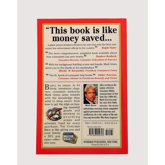 The Consumer Bible by Mark Green 1st Print 1995 Trade PB 1001 Ways to Shop Smart - Picture 2 of 7
